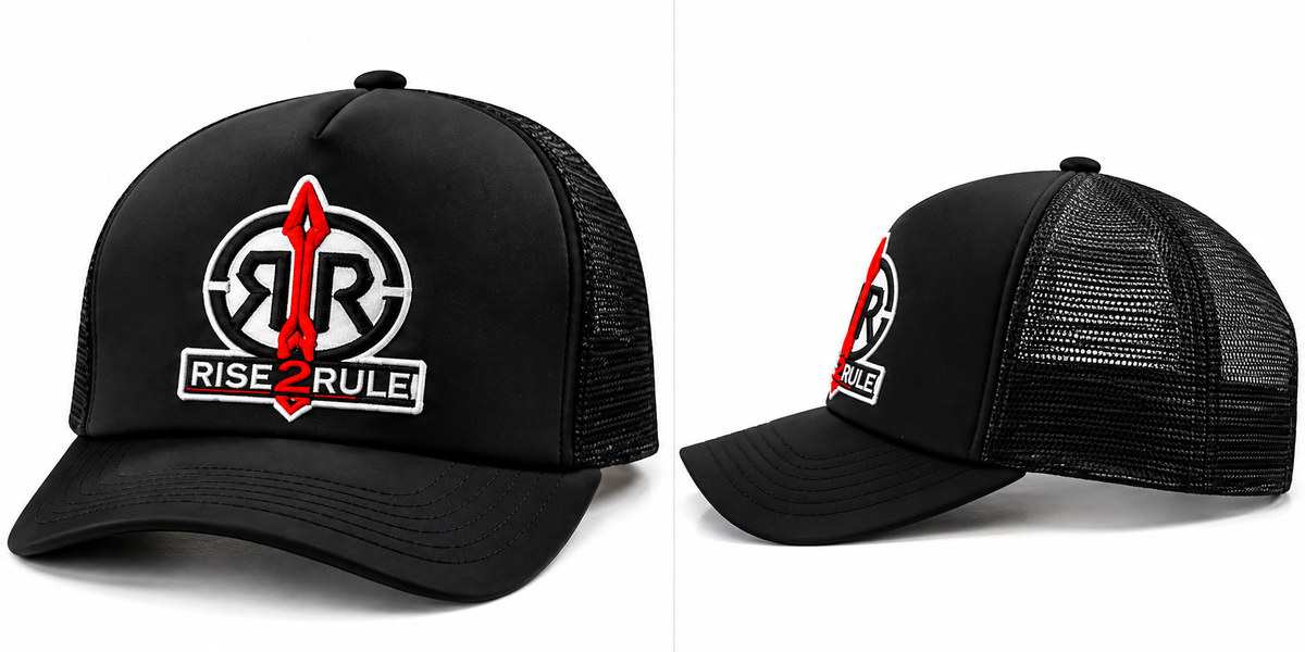 Rise2Rule Foam Trucker Hat — Black