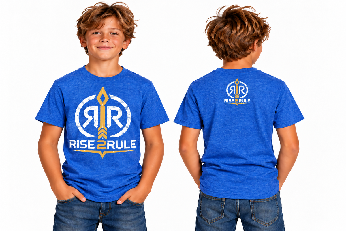 Rise2Rule Unisex Youth Tee — Heathered Royal