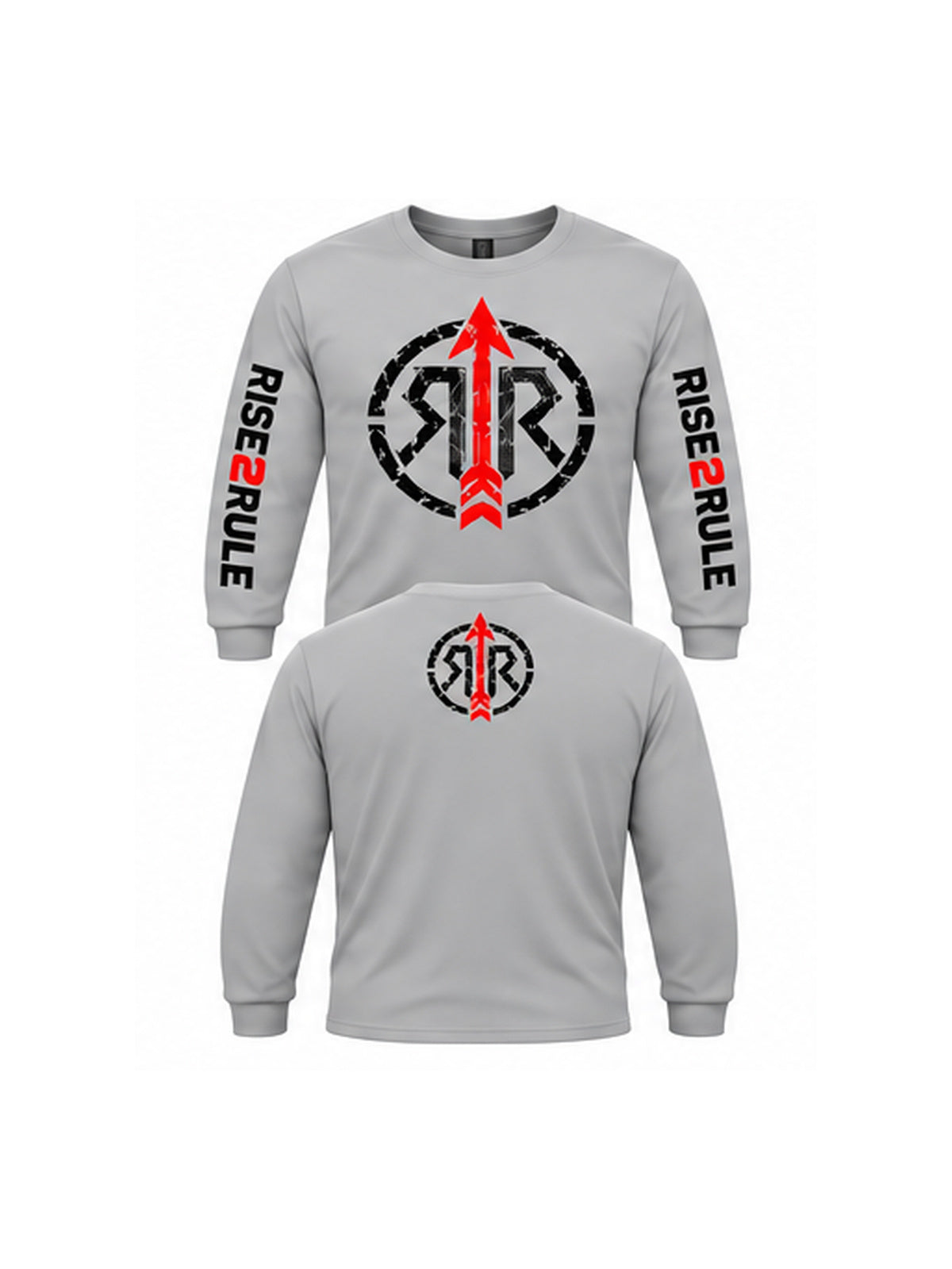 Rise2Rule Silver Black Red complete front and back long sleeve