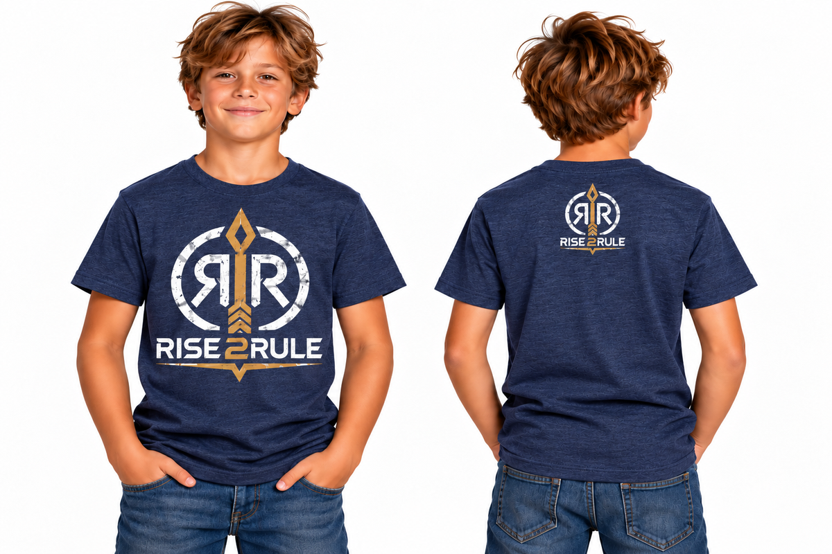 Rise2Rule Unisex Youth Tee — Heathered Navy