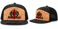 Rise2Rule cork topographic black snapback hat with black and red logo